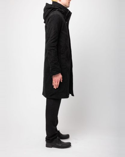 POEME BOHEMIEN PA 12 T 512 99 Men Long Zipped Parka Herren Jacke Coat Jacket Mantel cotton black hide m 8