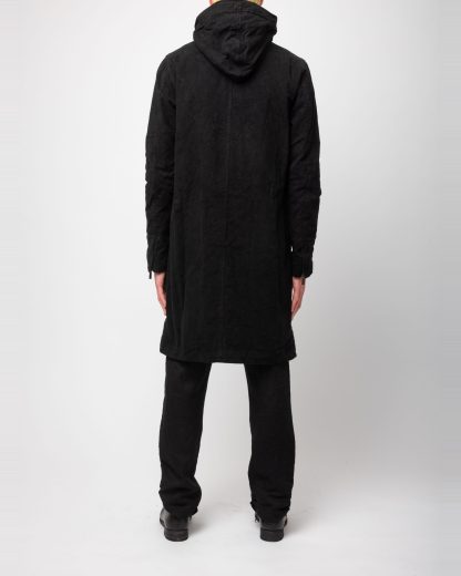 POEME BOHEMIEN PA 12 T 512 99 Men Long Zipped Parka Herren Jacke Coat Jacket Mantel cotton black hide m 9