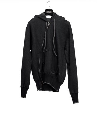 Taichi Murakami Men Displacement Sweat Parka Hooded Zipped Herren Sweater Jacket Jacke cashmere blanket cotton black dark grey hide m 11