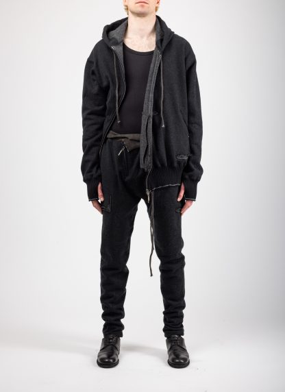 Taichi Murakami Men Displacement Sweat Parka Hooded Zipped Herren Sweater Jacket Jacke cashmere blanket cotton black dark grey hide m 3