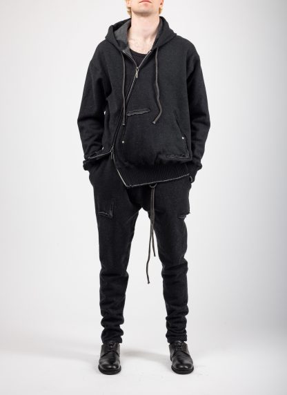 Taichi Murakami Men Displacement Sweat Parka Hooded Zipped Herren Sweater Jacket Jacke cashmere blanket cotton black dark grey hide m 9