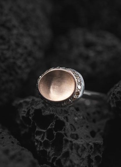 ROSA MARIA BEENU TB S ST GP DIX CO Ring Jewellery Jewelry Schmuck women sterling silver pink gold cognac diamonds hide m 3