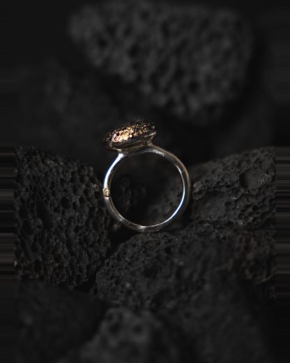 ROSA MARIA CARRIE R TB S ST DIA CP BLK 3R BLK RQTZ DOTS Ring Jewellery Jewelry Schmuck 925 Sterling Silver Cognac Black Diamonds hide m 2