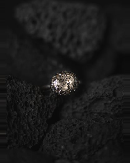 ROSA MARIA CARRIE R TB S ST DIA CP BLK 3R BLK RQTZ DOTS Ring Jewellery Jewelry Schmuck 925 Sterling Silver Cognac Black Diamonds hide m 3