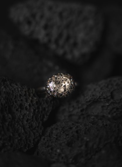 ROSA MARIA CARRIE R TB S ST DIA CP BLK 3R BLK RQTZ DOTS Ring Jewellery Jewelry Schmuck 925 Sterling Silver Cognac Black Diamonds hide m 3