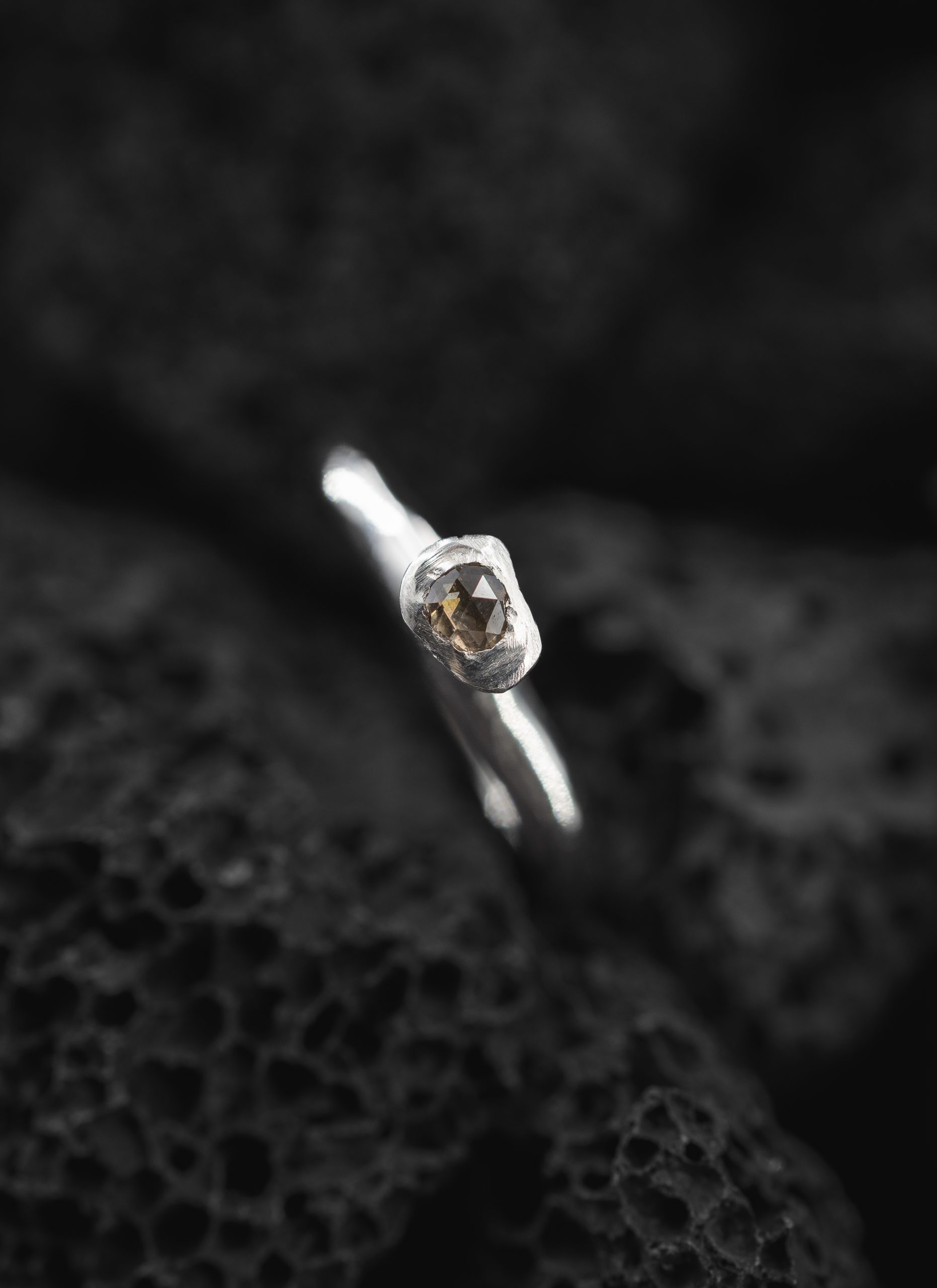 ROSA MARIA YAMA R H DIX BRN Ring Jewellery Jewelry Schmuck Sterling Silver Brown Diamond hide m 3