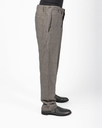 FORME D’EXPRESSION HP022 441G Men Oblique Lounge Pants Trousers Herren Hose linen cotton grey hide m 4