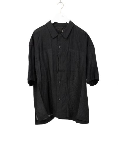FORME D’EXPRESSION HS016 GBMB Men Camp Shirt With Crescent Pocket Herren Hemd linen black hide m 1
