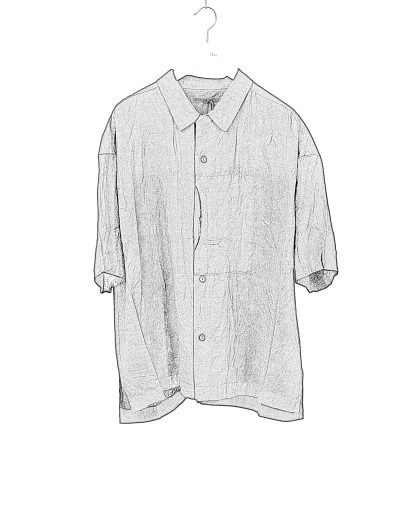 FORME D’EXPRESSION HS016 GBMB Men Camp Shirt With Crescent Pocket Herren Hemd linen black hide m 2