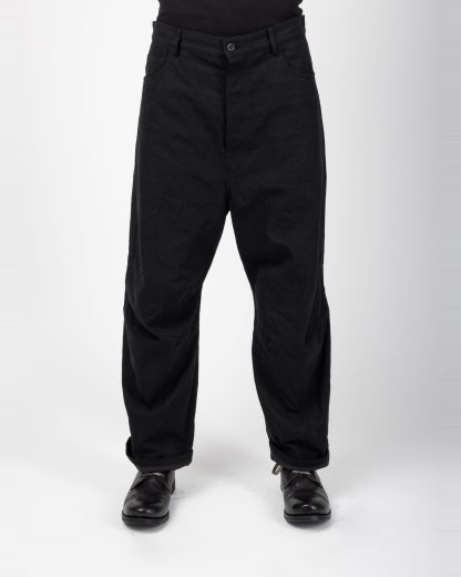 FORME D’EXPRESSION UP041 F02B Men Baggy 5 Pocket Pants Trousers Herren Hose cotton black hide m 3