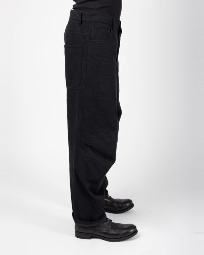 FORME D’EXPRESSION UP041 F02B Men Baggy 5 Pocket Pants Trousers Herren Hose cotton black hide m 4