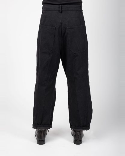 FORME D’EXPRESSION UP041 F02B Men Baggy 5 Pocket Pants Trousers Herren Hose cotton black hide m 5