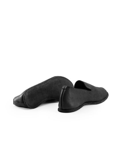 GUIDI E28 Men Slip On Derby Shoe Herren Schuh Slipper calf back side full grain leather black hide m 7