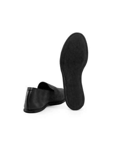 GUIDI E28 Men Slip On Derby Shoe Herren Schuh Slipper calf back side full grain leather black hide m 9
