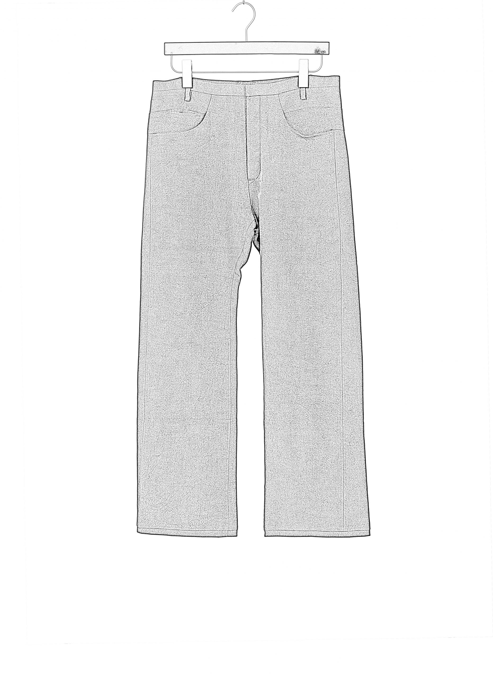 LABEL UNDER CONSTRUCTION 47FPN319 CMI DG Men Yoke Pockets Wide Jeans Pants Herren Hose Trousers linen dark grey hide m 2