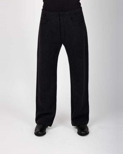LABEL UNDER CONSTRUCTION 47FPN319 CMI DG Men Yoke Pockets Wide Jeans Pants Herren Hose Trousers linen dark grey hide m 3