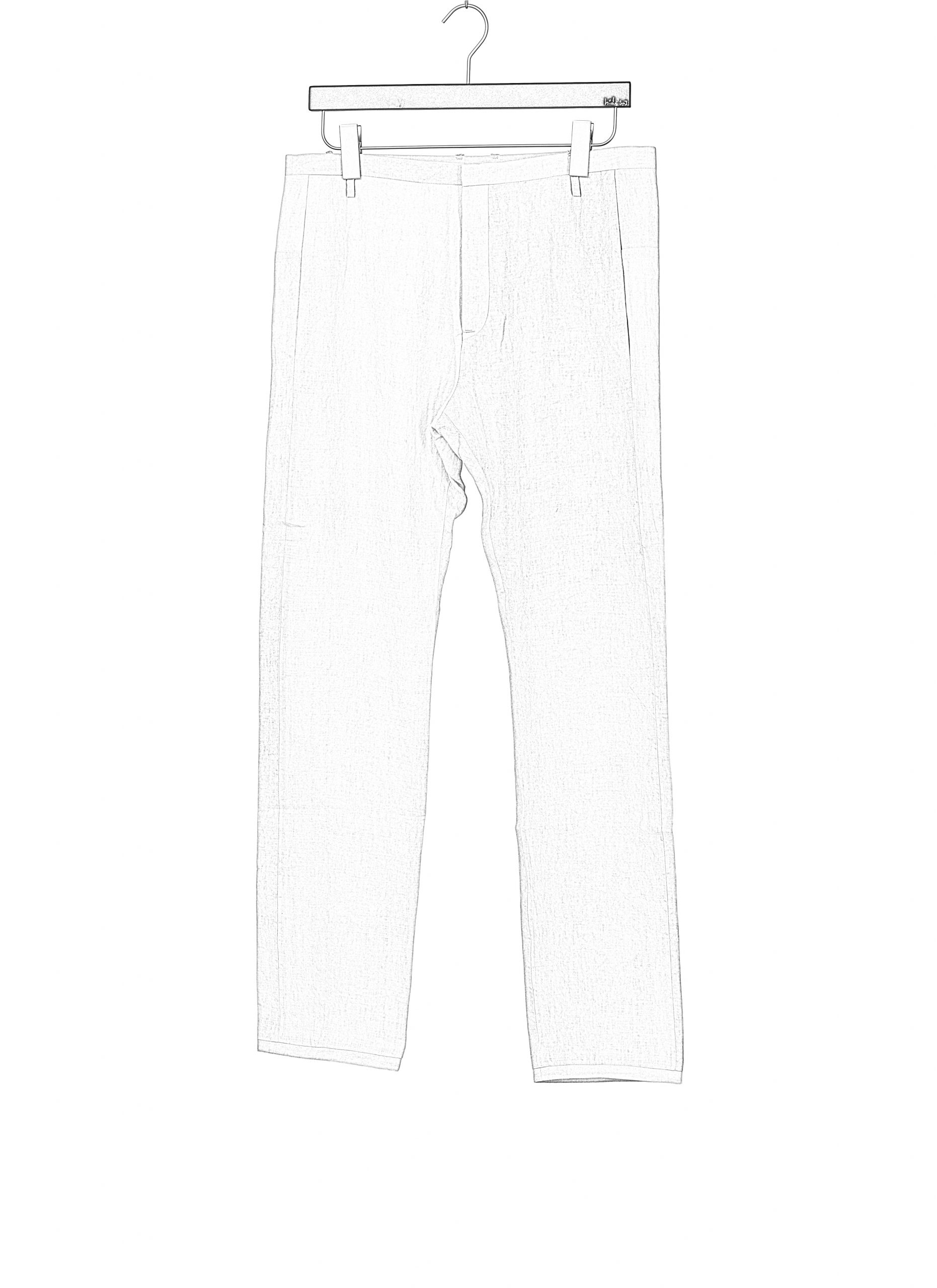 LABEL UNDER CONSTRUCTION 47FPN320 BIS DW Men XY Axis Pants Herren Hose Trousers linen dirty white hide m 2