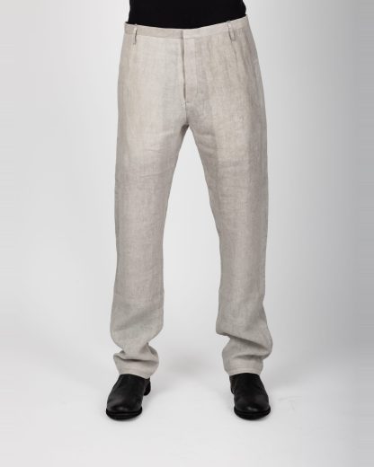 LABEL UNDER CONSTRUCTION 47FPN320 BIS DW Men XY Axis Pants Herren Hose Trousers linen dirty white hide m 3