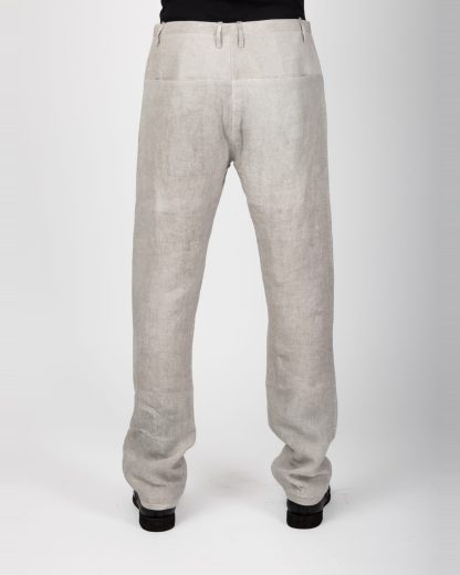 LABEL UNDER CONSTRUCTION 47FPN320 BIS DW Men XY Axis Pants Herren Hose Trousers linen dirty white hide m 5