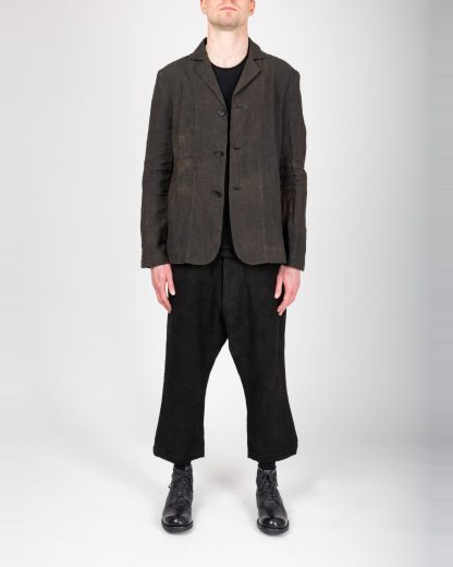 BIEK VERSTAPPEN BL02 A M 1C men blazer jacket herren jacke unlined hand dyed linen grey green brown hide m 3
