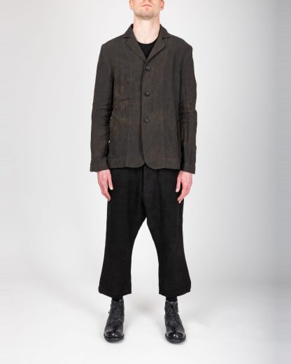 BIEK VERSTAPPEN BL02 A M 1C men blazer jacket herren jacke unlined hand dyed linen grey green brown hide m 4