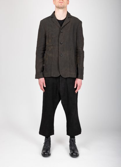 BIEK VERSTAPPEN BL02 A M 1C men blazer jacket herren jacke unlined hand dyed linen grey green brown hide m 4