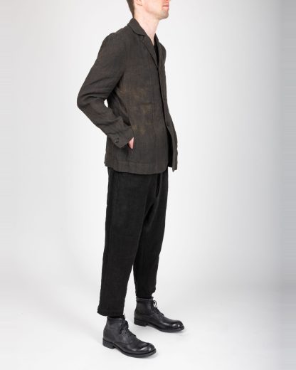 BIEK VERSTAPPEN BL02 A M 1C men blazer jacket herren jacke unlined hand dyed linen grey green brown hide m 5