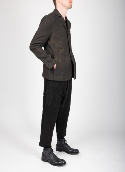 BIEK VERSTAPPEN BL02 A M 1C men blazer jacket herren jacke unlined hand dyed linen grey green brown hide m 5