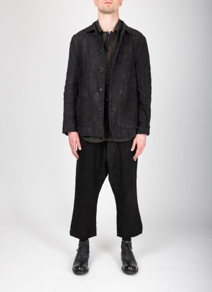 BIEK VERSTAPPEN CO10 A M 9B Men Workers Jacket herren jacke belgian linen hand dyed black hide m 3