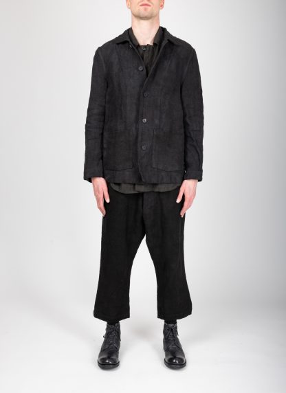 BIEK VERSTAPPEN CO10 A M 9B Men Workers Jacket herren jacke belgian linen hand dyed black hide m 4
