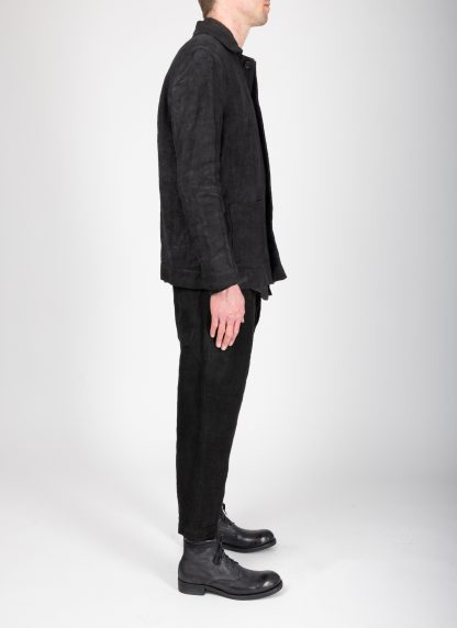 BIEK VERSTAPPEN CO10 A M 9B Men Workers Jacket herren jacke belgian linen hand dyed black hide m 6