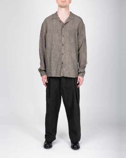 BIEK VERSTAPPEN TO17 M 1A Men Oversized Shirt herren hemd linen hand dyed grey brown hide m 3