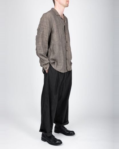 BIEK VERSTAPPEN TO17 M 1A Men Oversized Shirt herren hemd linen hand dyed grey brown hide m 4