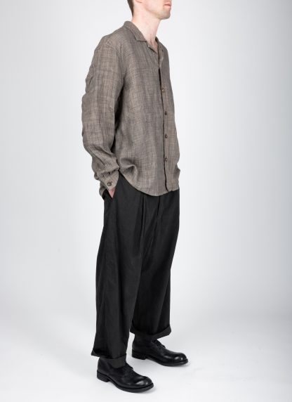 BIEK VERSTAPPEN TO17 M 1A Men Oversized Shirt herren hemd linen hand dyed grey brown hide m 4