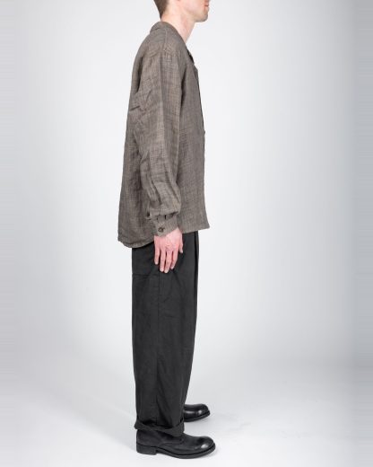 BIEK VERSTAPPEN TO17 M 1A Men Oversized Shirt herren hemd linen hand dyed grey brown hide m 5