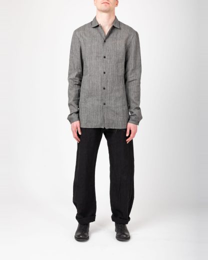 MA+ Maurizio Amadei H222 OJ010 Men Medium Fit Shirt Sartor Herren Hemd ramie dark coal hide m 3