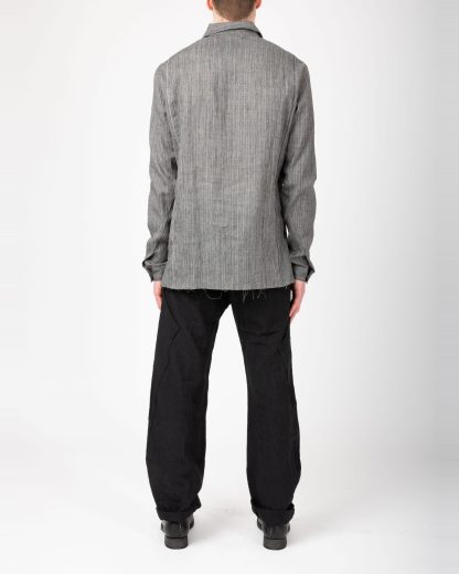 MA+ Maurizio Amadei H222 OJ010 Men Medium Fit Shirt Sartor Herren Hemd ramie dark coal hide m 6