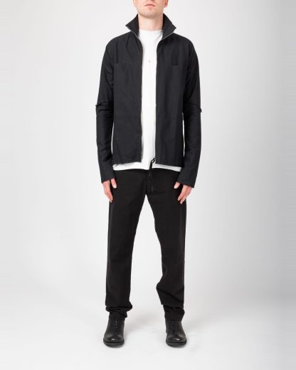 MA+ Maurizio Amadei H252DZ:P CMR Men Zipped Tall Collar Shirt Jacket Herren Zip Jacke cotton black hide m 3
