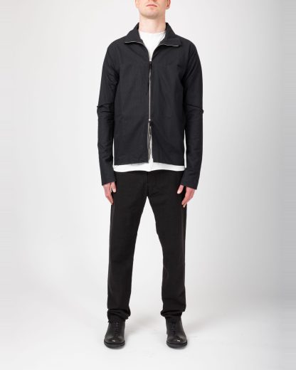 MA+ Maurizio Amadei H252DZ:P CMR Men Zipped Tall Collar Shirt Jacket Herren Zip Jacke cotton black hide m 5