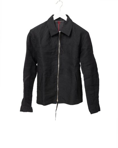 MA+ Maurizio Amadei J250Z PLP Men Zipped Trucker Jacket Herren Jacke paper linen black hide m 1