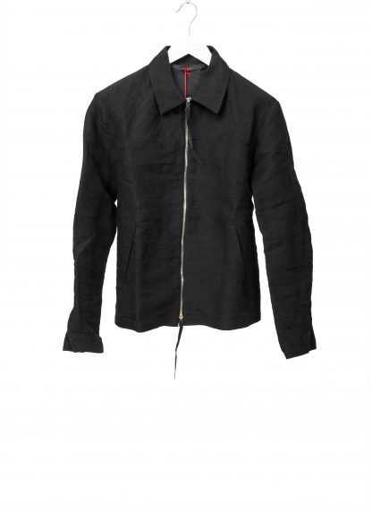 MA+ Maurizio Amadei J250Z PLP Men Zipped Trucker Jacket Herren Jacke paper linen black hide m 1