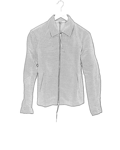MA+ Maurizio Amadei J250Z PLP Men Zipped Trucker Jacket Herren Jacke paper linen black hide m 2