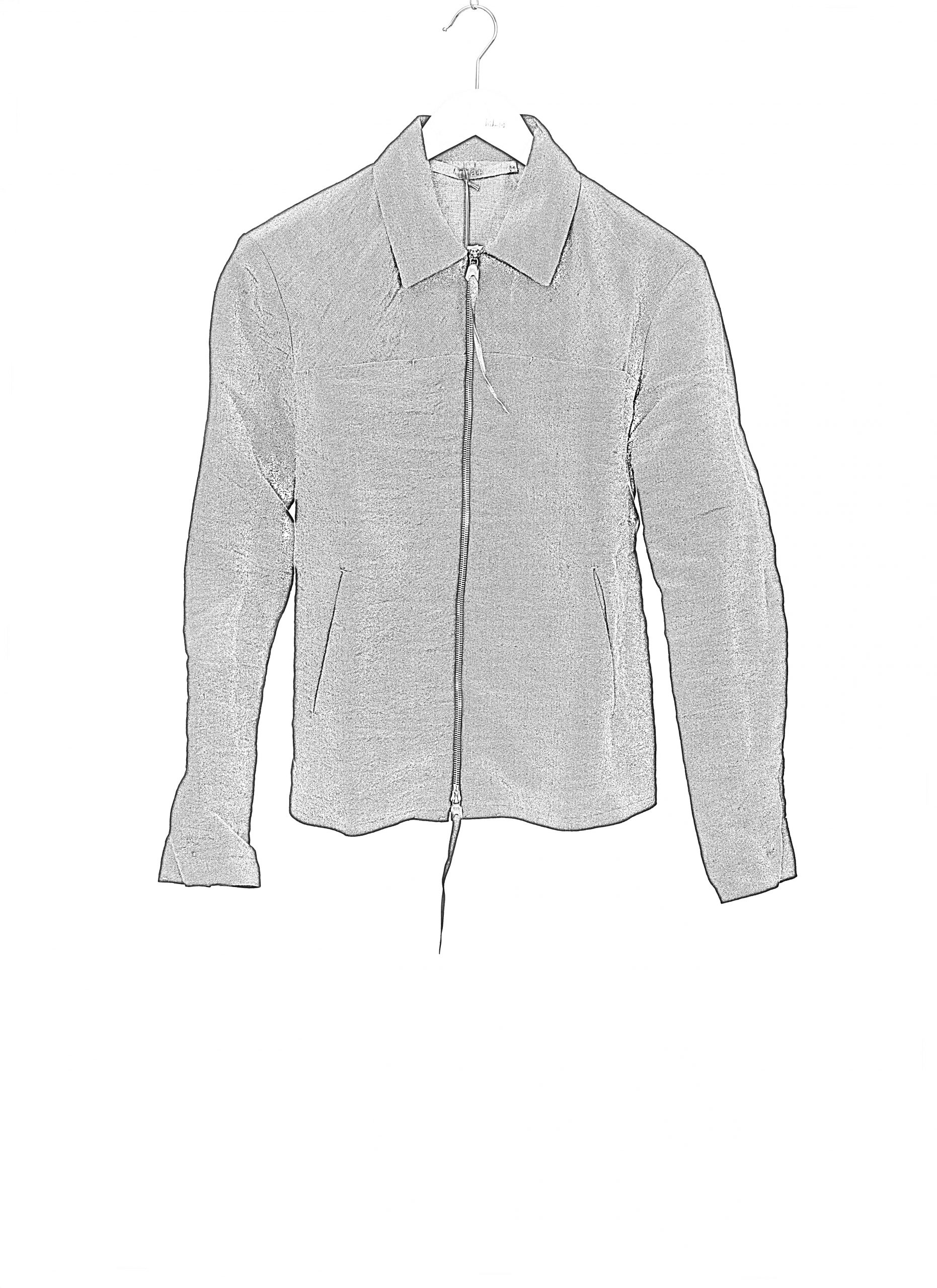 MA+ Maurizio Amadei J250Z PLP Men Zipped Trucker Jacket Herren Jacke paper linen black hide m 2