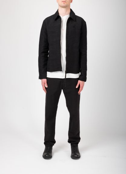 MA+ Maurizio Amadei J250Z PLP Men Zipped Trucker Jacket Herren Jacke paper linen black hide m 3