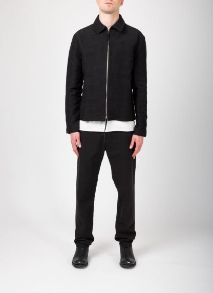 MA+ Maurizio Amadei J250Z PLP Men Zipped Trucker Jacket Herren Jacke paper linen black hide m 4