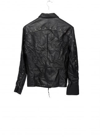 MA+ Maurizio Amadei J250Z+ SY10 Men Zipped Trucker Jacket Silver Crosses Herren Leder Jacke cow leather black hide m 1