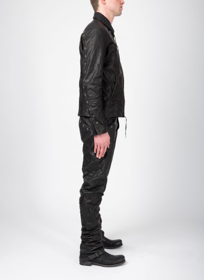 MA+ Maurizio Amadei J250Z+ SY10 Men Zipped Trucker Jacket Silver Crosses Herren Leder Jacke cow leather black hide m 10