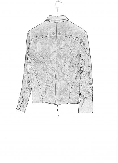 MA+ Maurizio Amadei J250Z+ SY10 Men Zipped Trucker Jacket Silver Crosses Herren Leder Jacke cow leather black hide m 2