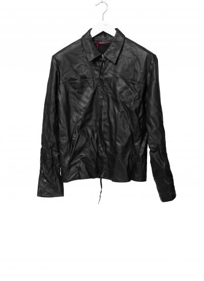 MA+ Maurizio Amadei J250Z+ SY10 Men Zipped Trucker Jacket Silver Crosses Herren Leder Jacke cow leather black hide m 3