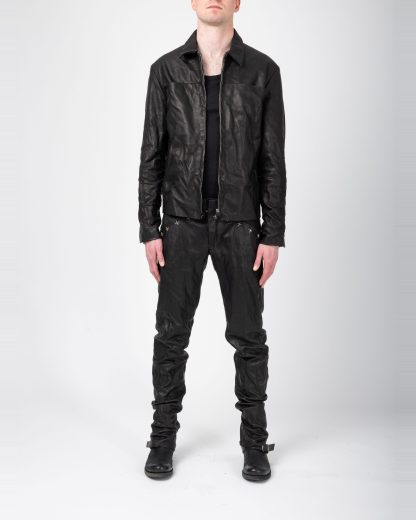 MA+ Maurizio Amadei J250Z+ SY10 Men Zipped Trucker Jacket Silver Crosses Herren Leder Jacke cow leather black hide m 5